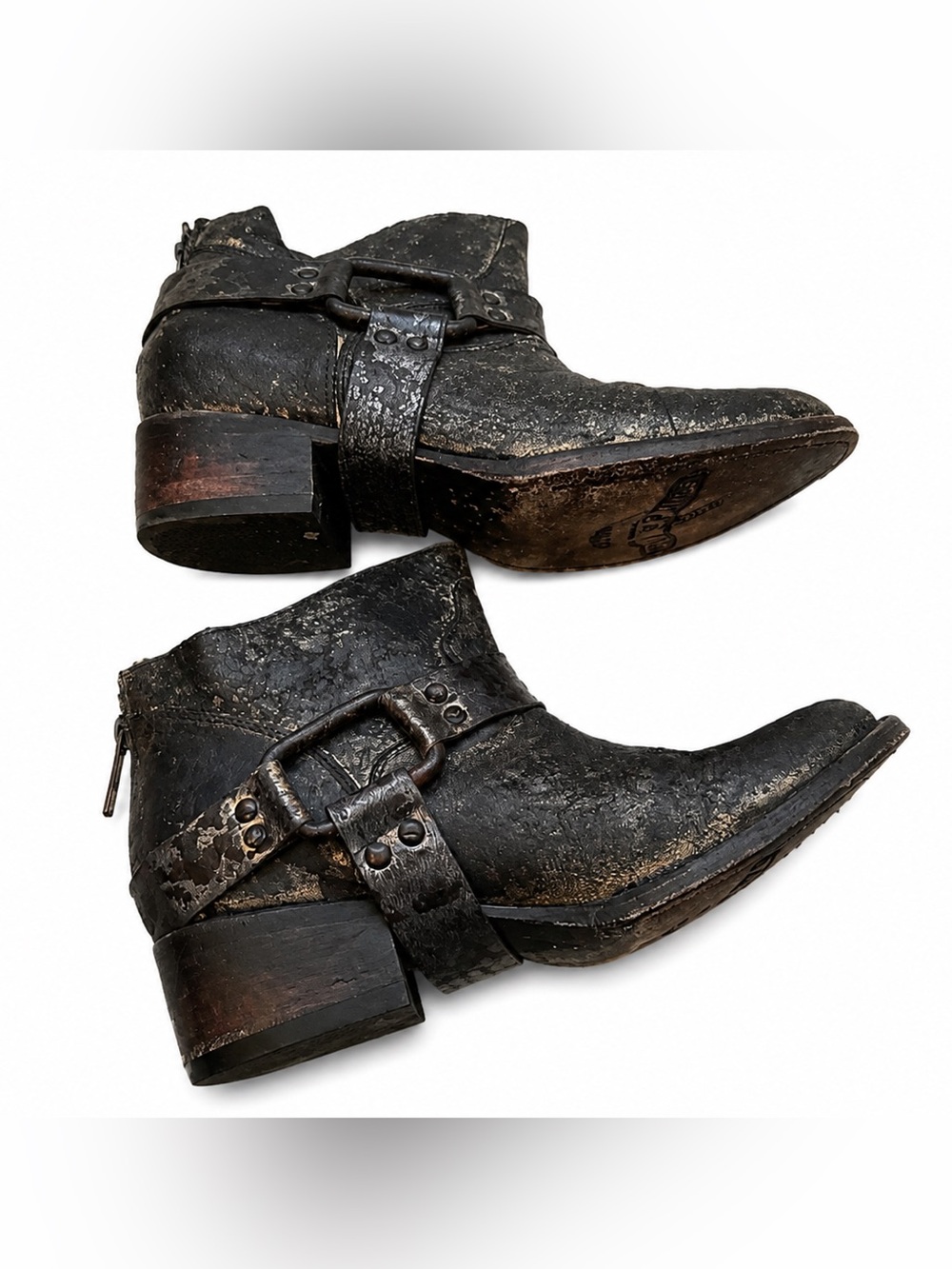Freebird Phlow Distressed Leather Harness Boots 6 NWOB Store Display - Picture 4 of 9